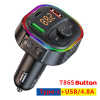 Korseed Car FM Transmitter Bluetooth 5.0 MP3 Audio Player QC3.0+PD Fast Charging Wireless Handsfree Car Kit with LED Backlit - T86S