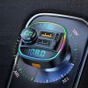 C22 Car Bluetooth 5.0 LED FM Transmitter Wireless Handsfree Car Kit MP3 Audio Player LED Light Voltage Display QC 3.0 PD Charger - A