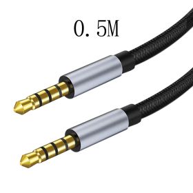 3.5mm male to male nylon braided audio cable AUX car phone computer car audio headphone connecting cable audio cable - Black