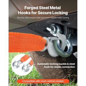 ATV Tow Strap with Hooks, 2-inch x 20-foot, 17000 lbs Capacity, Durable Recovery Rope with Security Hooks for Trucks and Vehicles