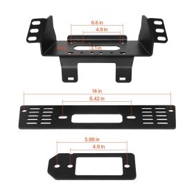 Winch Mount, Winch Capacity of 907-1633 kg, Trailer Hitch Winch Mount for Select Polaris Ranger Models (2010-2021), 3 Mounting Hole Design
