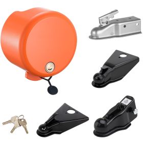 Trailer Lock, Fits 1-7/8, 2 & 2-5/16-Inch Straight Tongue Ball Couplers, Heavy Duty Hitch Lock with 4 Keys Secures Security Chains