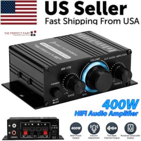 400W 12V 2 Channel Powerful Stereo Audio Power Amplifier HiFi Bass Amp Car Home - Default Title