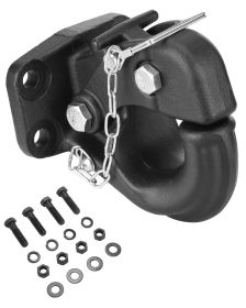 Pintle Hook, 30000 lbs Towing Capacity, Trailer Hitches Receiver Hook Fits for 2.5 to 3-inch Lunette Ring with Mounting Kit, Wear-resistant