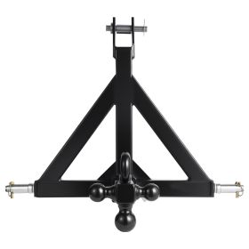 3 Point Trailer Hitch 2 in Receiver, 3pt Quick Hitch Attachment with 3 Trailer Balls, Tractor Tow Drawbar Adapter, Compatible with Kubota, Mahind