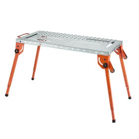 Foldable Welding Table 44" x 21", 500LBS Capacity Welding Workbench with 4-Level Adjustable Height