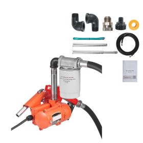 Fuel Transfer Pump, 12V DC 10 GPM, Portable Diesel Transfer Pump Kit, with Auto Shut-Off Nozzle, Discharge Hose, Overheat Protection, Power Cable