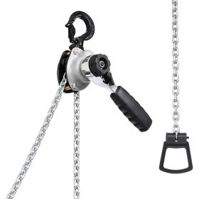 Manual Lever Chain Hoist, 1/2T 1100LBS Capacity Heavy Duty Come Along, 5FT Lift G80 Alloy Steel Chain With Dual Pawl Mechanical Brake