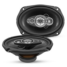 5Core 6x9 Car Speaker 800W  Pair 4Ohm 4 Way Coaxial Speaker Audio w Super Tweeter Universal Fit - CS 69 4W WoG