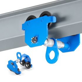 Manual Trolley, 2200 lbs/1 Ton Load Capacity, Push Beam Trolley with Dual Wheels, Adjustable for I-Beam Flange Width 2.4" to 7"