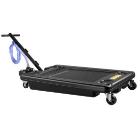 Low Profile Oil Drain Pan, 17 Gallon Capacity, Rolling Oil Drain Pan with Electric Pump & 7.2 ft Hose, Leak-proof & Corrosion-resistant, Fit for