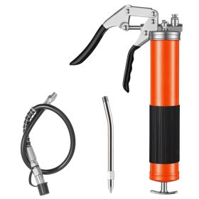 Grease Gun, 8000 PSI High Pressure, Heavy Duty Pistol Grip Grease Gun Kit with 14 oz Capacity, Includes 18-Inch Flex Hose