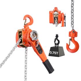 Manual Lever Chain Hoist, 3/4T 1650LBS Capacity Heavy Duty Come Along, 20FT Lift G80 Alloy Steel Chain With Dual Pawl Mechanical Brake