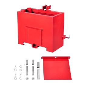 Ballast Box, 3-Point Category 1 Tractor Ballast of 800lbs Capacity, for 2 Inch Hitch Receiver
