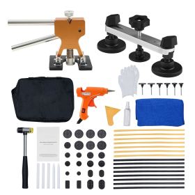 Dent Puller Kit, 60 PCS Paintless Dent Removal Kit with Golden Lifter, Bridge Puller, Rubber Hammer, Glue Gun