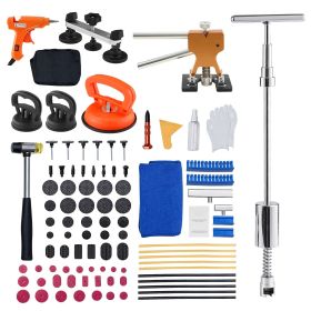 Dent Puller Kit, 100 PCS Paintless Dent Removal Kit with Golden Lifter, Bridge Puller, Slide Hammer T-Bar, Glue Gun