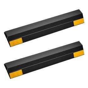 Parking Stopper, 16 Inch 2 Pcs Heavy Duty Parking Aid for Garage, PP Curb Garage Floor Stopper with Reflective Strips