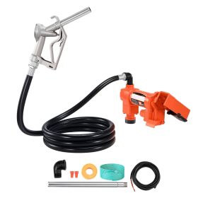 Fuel Transfer Pump, 12V DC 20 GPM 1/4 HP Diesel Pump, Extractor Pumps with Manual Nozzle, Discharge Hose and Suction Pipe, for Gasoline, Diesel