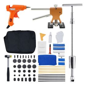 Dent Puller Kit, 61 PCS Paintless Dent Removal Kit with Golden Lifter, Slide Hammer T-Bar, Glue Gun