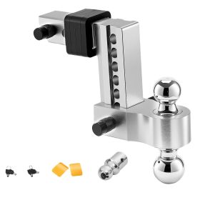 Adjustable Trailer Hitch, 6-Inch Drop Hitch, Tri-Ball Mount for 2-Inch Hitch Receiver, Trailer Ball Size 1-7/8", 2" and 2-5/16"
