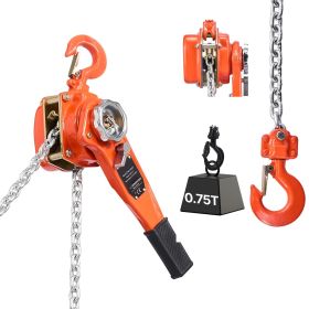 Manual Lever Chain Hoist, 3/4T 1650LBS Capacity Heavy Duty Come Along, 10FT Lift G80 Alloy Steel Chain With Dual Pawl Mechanical Brake