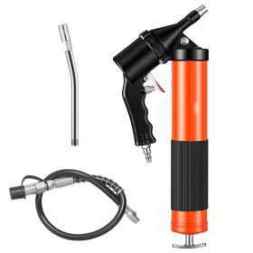 Grease Gun, Continuous Cycle Heavy Duty 6000 PSI High Pressure, Pistol Grip Grease Gun Kit with 14 oz Capacity, Includes 18-Inch Flex Hose