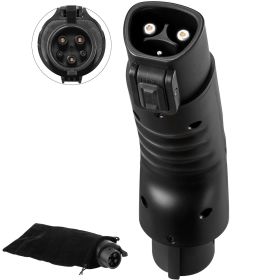 Tesla to J1772 Charging Adapter, Max 48 Amp 240V, J1772 EVs Charger Adapter, with IP65 Storage Bag Anti-Drop Lock