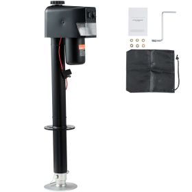 Electric Trailer Jack, Power Tongue Jack Weight Capacity 3500 lbs, 9.84"-33.85" Electric Tongue Jack with Waterproof Cover for Lifting RV Trailer
