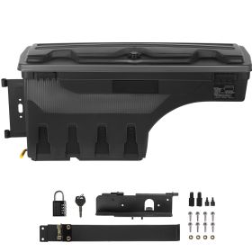 Truck Bed Storage Box, Lockable Lid, Waterproof ABS Wheel Well Tool Box 6.6 Gal/20 L with Password Padlock, Compatible with Tundra 2007-2021
