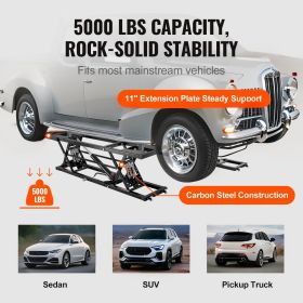 Car Lift, 25.6" Max. Height, 5,000 LBS Capacity Portable Car Lift, with Extended-Length Plates