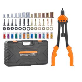 16" Rivet Nut Tool, Labor-Saving Rivnut Tool Kit with 13PCS Metric & SAE Mandrels, 186PCS Rivet Nuts,M3, M4, M5, M6, M8, M10, M12, 1/4-20, 5/16-1