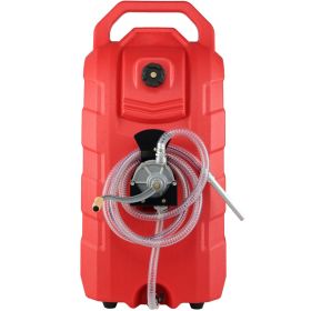 16 Gallon Fuel Caddy, 7.8 L/min, Portable Gas Storage Tank Container with Hand Pump Rubber Wheels
