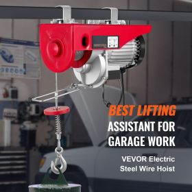 Tuspuzz Electric Hoist, 880 lbs Lifting Capacity, 850W 110V Electric Steel Wire Winch with Wireless Remote Control