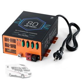 RV Converter, 80 Amp, 110V AC to 12V DC RV Power Converter Battery Charger with 4 Stage Smart Charging 13V to 16.5V Adjustable Operating Range