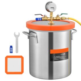 5 Gallon Vacuum Chamber, Upgraded Tempered Glass Lid Vacuum Degassing Chamber, 304 Stainless Steel Chamber, for Stabilizing Wood, Resin Degassing