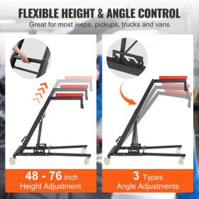 Automotive Top Creeper, with Adjustable Height 48" to 76", 400 LBS Capacity High Creeper, 4 Swivel Caster Wheels