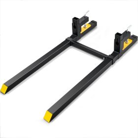 Pallet Forks, 2000 lbs Tractor Bucket Forks, 60" Total Length Clamp on Pallet Forks with Adjustable Stabilizer bar