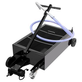 Oil Drain Pan 25 Gallon Oil Drain Tank, 95L Low Profile Oil Drain Pan, Large Capacity Oil Change Pan, Foldable Hand, with Electric Pump, Hose