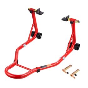 Motorcycle Rear Wheel Stand, 850 LBS Load Capacity Heavy Duty Rear Wheel Stand with U + L Fork Swingarm Spool, Adjustabe Motorcycle Lift Jack Sta