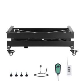 Electric Lift Table, 330 lbs Capacity Single Scissor Lift Table, 8 - 28 in Height Adjustable Lifting Platform, Coffee Table lift with 4 Wheels
