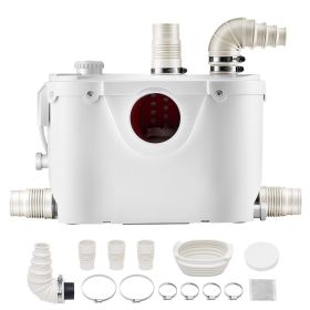 Macerator Pump, 500W, 29 GPM Flow, 26 ft/8 m Head, Macerator Sewerage Toilet Pump with 4 Water Inlets, Waste Water Disposal Upflush Machine for T