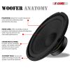 5 Core 6 Inch Subwoofer 300W Car Audio Sub Woofer 4 Ohm Deep Bass Replacement Loud Speaker - WF 672 1 PC