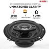 5Core Coaxial Car Door Speakers 6' Pair 500W 4Ohm 2 Way Component Subwoofer Audio w Super Tweeter - CS 06 2W WoG