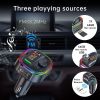 Korseed Car FM Transmitter Bluetooth 5.0 MP3 Audio Player QC3.0+PD Fast Charging Wireless Handsfree Car Kit with LED Backlit - T86S