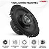 5Core Coaxial Car Door Speakers 6' Pair 500W 4Ohm 2 Way Component Subwoofer Audio w Super Tweeter - CS 06 2W WoG