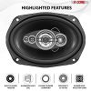 5Core 6x9 Car Speaker 800W  Pair 4Ohm 4 Way Coaxial Speaker Audio w Super Tweeter Universal Fit - CS 69 4W WoG