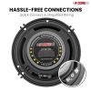 5Core Coaxial Car Door Speakers 6' Pair 500W 4Ohm 2 Way Component Subwoofer Audio w Super Tweeter - CS 06 2W WoG
