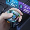 C22 Car Bluetooth 5.0 LED FM Transmitter Wireless Handsfree Car Kit MP3 Audio Player LED Light Voltage Display QC 3.0 PD Charger - A