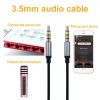 3.5mm male to male nylon braided audio cable AUX car phone computer car audio headphone connecting cable audio cable - Red