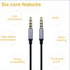 3.5mm male to male nylon braided audio cable AUX car phone computer car audio headphone connecting cable audio cable - Black
